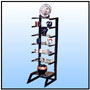Pedestal Rack    Sizes: H : 51"  Rack size: 16" x 11.5"    Base Rack size: 16" x 10"  WT : 20 lbs (Without Glass)    Entire frame & Stub Ends; All in matching non-circular Tubing's (1" x 1 1/2" & 1" x 1").  