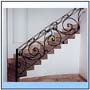 A light; modern and trendy continuation railing system; suitable both for straight and spiral stair and terrace applications. The floral ends and motifs are heavy alloy crossings; welded to the wrought iron through the weld able machined inserts.