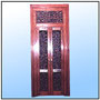 A representative piece from the "Decora Plus" range of double sandwich doors. In this range the inlays are generally metallic Moroccan repeats. This entire range is totally hand crafted in all details. The inlays are embedded in metallic inner structures and then timber clad. These doors have been used in large projects with spectacular results