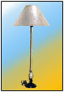 Pedestal Lamp  A "Gildo"; representative composition. Composite construction high-class resin cast base and top funnel, polymer coated "Perma" finish. Generally supplied without a shade. This pedestal lamp can be offered with matching set of side; center and bedside pieces.  Sizes: H : 56"  W : 9.5"   WT : 19 lbs (Without Shade)  Profiled Base : 9.5" dia. Heavy Cast Alloy with Dowell.     Satin finish die cast Brass bulb 4" dia.    Stem Scratched, Coated Brass 1.25" dia.    Ancillary fittings.   